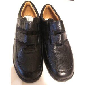 Dr. Comfort men's size 10 EE black leather hook and loop closure NO INSOLES